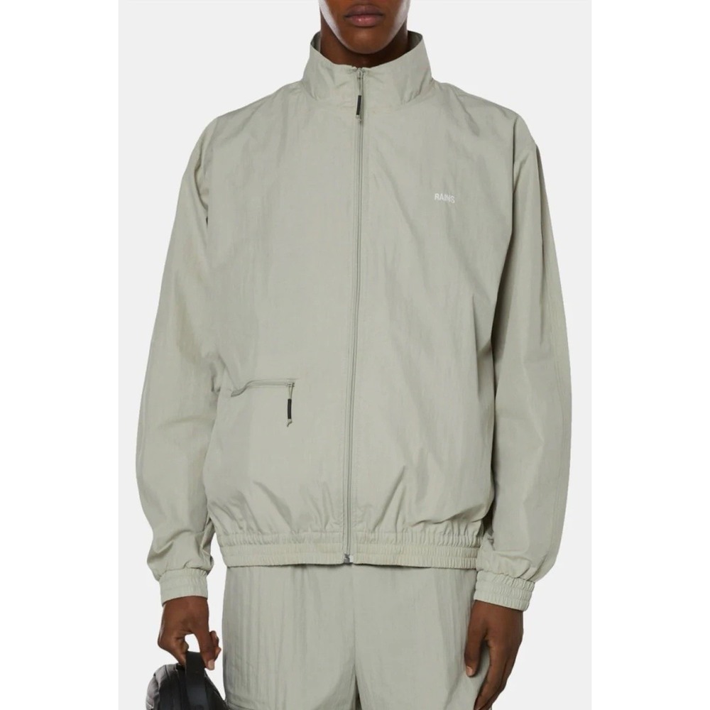 NEW RAINS Woven‎ Jacket Cement XL NWT Unisex Beige Bomber Lightweight Gorpcore